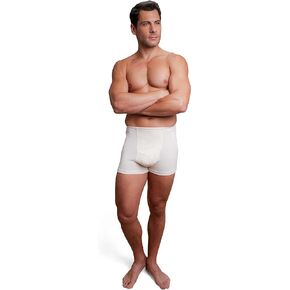 Cottonique Hypoallergenic Rib Elasticized Boxer Brief with Fly for Men with Skin Allergies and Sensitive Skin