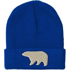 Beanies for Men Polar Bear A Embroidery Wild Animals Winter Hats for Women Acrylic Skull Cap 1 Size