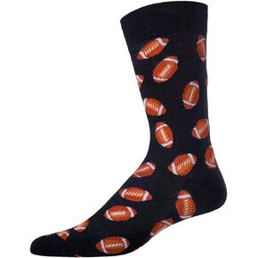 MeMoi Men's Football Fan Bamboo Blend Novelty Crew Sock