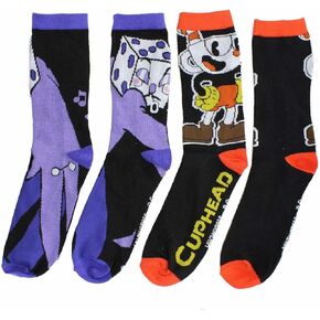 Cuphead Men's Crew Sock 2-Pack - Cuphead & King Dice