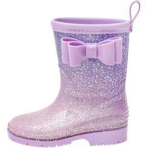 للجنسين طفل بنات بنين سباركلي بريق المطر التمهيد للماء البسيطة أزياء الكاحل أحذية قصيرة مع القوس والقلب تضيء للطفل الصغير طفل صغير in Kuwait