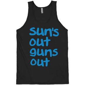 Sun's Out Guns Out Tank - Mens Tank Top Beach Gifts for Guys Birthday, Funny Suns Workout T Shirt Graphic Tee