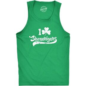 I Clover Shenanigans Tank Top Funny Shirt for Saint Patricks Day St Patty Outfit