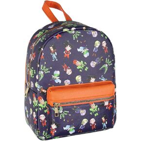 Bioworld Dragon Ball Z Goku Cell Piccolo Trunks Allover Character Faux Leather Mini Backpack