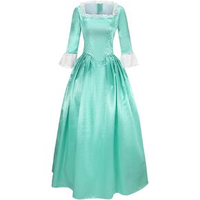 Yejue Hamilton Elizabeth Schuyler Angelica Peggy Colonial Women Royal Retro Musical Dress Victorian Ball Gown Maiden Costume