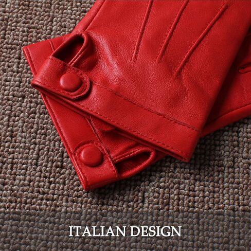 قفازات Nappaglo للسيدات للقيادة من جلد نابا، قفازات مبطنة بنصف أصابع بدون أصابع in Kuwait