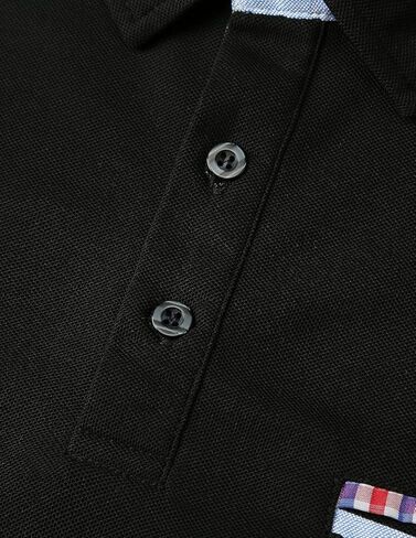 تي شيرت بولو رجالي بأكمام طويلة من GHYUGR مع ياقة منقوشة وياقة منقوشة ورياضة الجولف والتنس وطية صدر السترة كاجوال in Kuwait