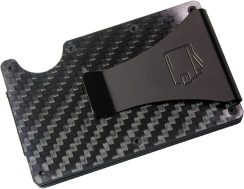 Carbon Fiber RFID Blocking Wallet | Minimalist Wallet for Men with Money Clip and Credit Card Holder | Slim Metal Wallet for Men | Scratch-Resistant Mens Carbon Fiber Wallet in Saudi Arabia