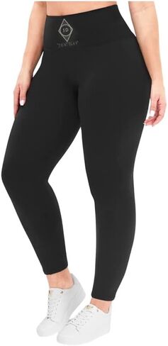 JD JEN-DAY Workout Leggings for Women Plus Sizes high Waist Gym Pants Non-See-Through with 2 Pockets to Place Your Phone Black in Saudi Arabia