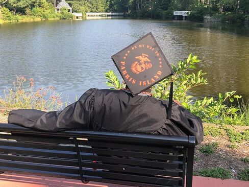 أغطية الشرابة العالية بتصميم مشاة البحرية - قبعات التخرج لمشاة المستقبل - Semper Fi - قبعات التخرج مزينة in Kuwait