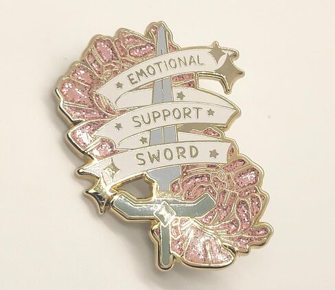 Emotional Support Sword Pin | Fearless Pink Empowering Enamel Pin | Don't Go Alone Take This in Saudi Arabia