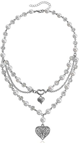 قلادة لؤلؤ للسيدات الأنيقات، قلادة فنية على شكل فراشة، قلادة لؤلؤ ساحرة، مثالية لحفلات الزفاف وأعياد الميلاد وهدايا الذكرى السنوية in Kuwait