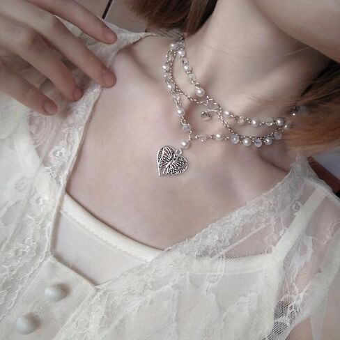 قلادة لؤلؤ للسيدات الأنيقات، قلادة فنية على شكل فراشة، قلادة لؤلؤ ساحرة، مثالية لحفلات الزفاف وأعياد الميلاد وهدايا الذكرى السنوية in Kuwait