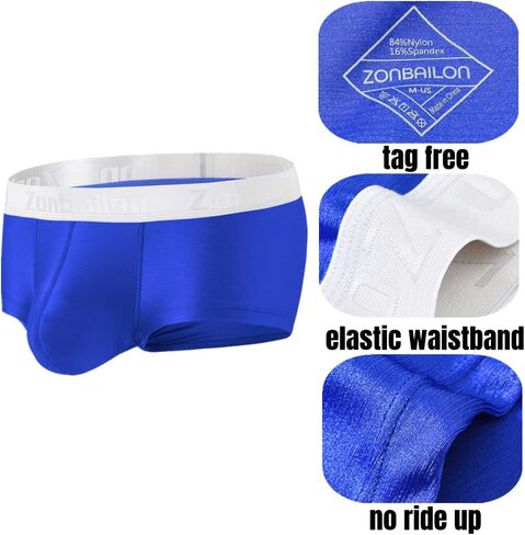 ZONBAILON رجل الانتفاخ تعزيز الحقيبة سراويل داخلية للرجال الحرير الجليد منخفضة الارتفاع السلس Tagless جذوع الملابس الداخلية حزمة M L XL 2XL 3XL in Kuwait