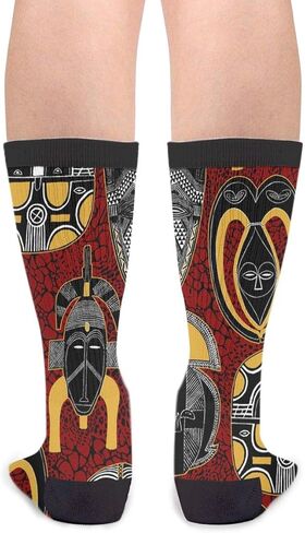 NGFF قناع الزخارف الأفريقية للرجال النساء عارضة مجنون مضحك رياضي يتوهم الجدة الجرافيك أنبوب طاقم الجوارب الرطوبة امتصاص هدية in Kuwait