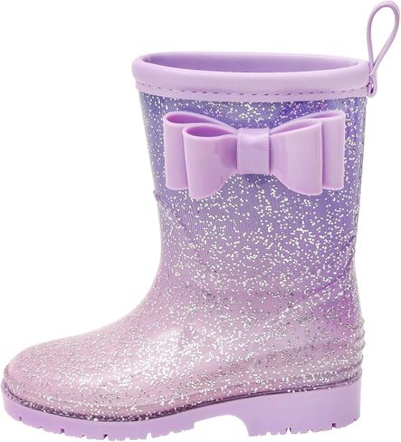 للجنسين طفل بنات بنين سباركلي بريق المطر التمهيد للماء البسيطة أزياء الكاحل أحذية قصيرة مع القوس والقلب تضيء للطفل الصغير طفل صغير in Kuwait