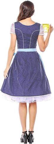HongH Women's German Oktoberfest Costume Adult Dirndl Traditional Bavarian Beer Carnival Fraulein Cosplay Maid Dress Outfit in Kuwait