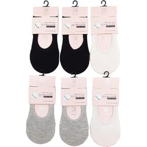 جوارب نسائية غير ظاهرة مضادة للانزلاق، جوارب كاجوال قصيرة من القطن، جوارب مزيفة كاجوال، عبوة من 6 قطع (اسود وابيض رمادي)، اللون، مقاس واحد, اللون, One Size in Kuwait