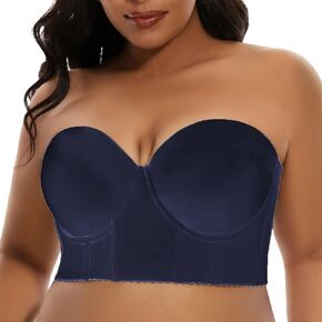 Women's Push Up Plus Size Bra, Smoothing T-Shirt Bra for Back Fat ，Full Back Coverage Underwire Bra，Fashion Deep Cup Bra