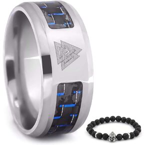 BAVIPOWER Viking Stainless Steel Valknut Odin Symbol Jewelry Norse Ancient Warrior Ring For Men Amulet Talisman Great Protection