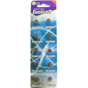 10 Eunicell AG5 / 193 / LR48 خلية زر 1.5 فولت بطارية ذات عمر افتراضي طويل بدون زئبق (تاريخ انتهاء الصلاحية محدد)