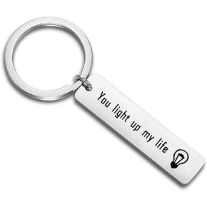 MYOSPARK Electrician Gift Coworker Retirement Gift You Light Up My Life Keychain Thank You Gift for Doctor Nurse