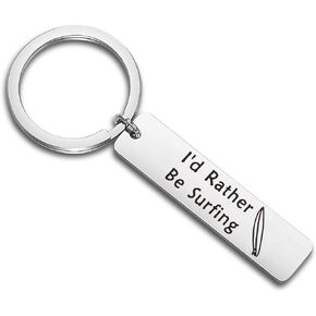 Gzrlyf I'd Rather be Surfing Keychain Surfer Keychain Surfing Gift Surfboard Gift Water Sport Gift for Windsurfer