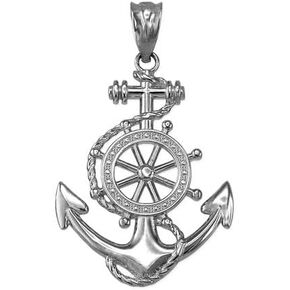 Sterling Silver Nautical Anchor Pendant Necklace