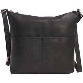 Le Donne Full-Grain Colombian Leather Carefree Top-Zip Shoulder Bag with Adjustable Strap and Smart Phone Holder