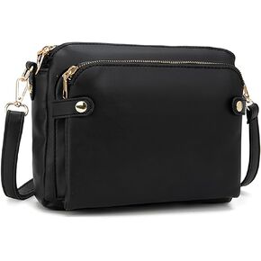 Crossbody Purses for Women Leather Waterproof Medium Crossbody Bags Trendy Triple Zip Women's Crossbody Handbags