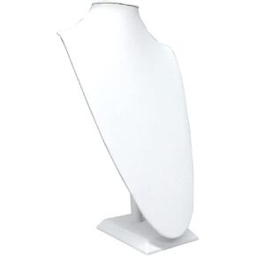 Gems on Display: Extra Tall Necklace Display White Measures 9 1/2" x 6 3/8" x 18" tall.