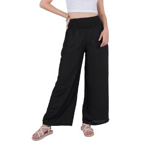 LOFBAZ Women Flowy Palazzo Wide Leg Pants Rayon Harem Boho Clothes Hippie Beach Bohemian Pant Loose Lounge Clothing