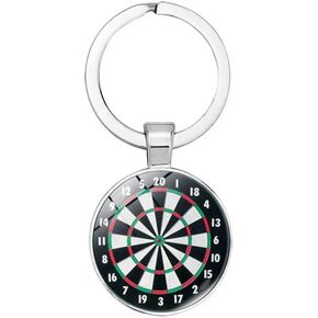 Dartboard Keychain, Pendant Charm Great for Dart Teams & Leagues (Silver)