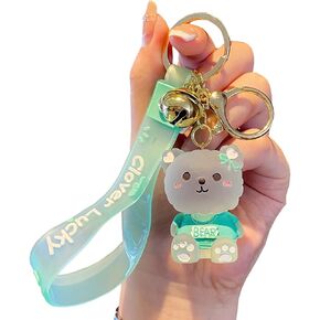 Cute lucky bear Bags Doll Car Key Backpack Pendant Boys Girls Men Women Soft PVC Portable Key Ring Accessories in Kuwait