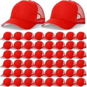 Didaey 50 Pcs Blank Trucker Hats Bulk Unisex Sublimation Hat Baseball Cap Trucker Cap with Adjustable Snapback for Men Women