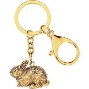 Vintage Easter Bunny Keychain Tiny Rabbit Key Chain Ring Bag Purse Charms Decoration for Women Girls Gifts