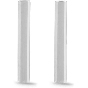 Boma Jewelry Sterling Silver Minimalist Cylinder Bar Stud Earrings