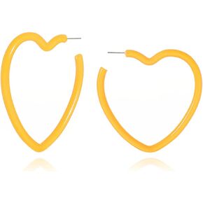 80 90s Retro Neon Earrings Colorful Big Retro Star Heart C Hoop earrings For Women Candy Color Acrylic Hoop Earrings Exaggerated Statement Halloween Costume Accessory