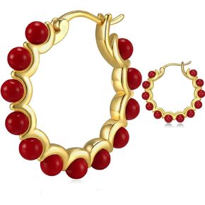 Pearl Hoop Hypoallergenic Earrings For Women 925 Sterling Silver Post Gold Plated Multcolors Simulated Shell Pearl Jewelry Gifts weinuo
