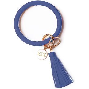 Sorority Shop SSS Bangle Keychain - Tri Sigma Purple Ring Keychain with Engraved Disc