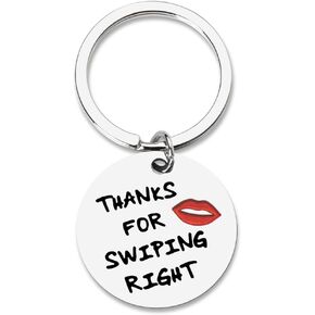 Birthday Gifts for Boyfriend Husband Keychain Gifts from Wife Girlfriend Anniversary Valentines Day Gifts for Him Boyfriend Fiance Wedding Engagement Gifts for Couple - Thanks for Swiping Right