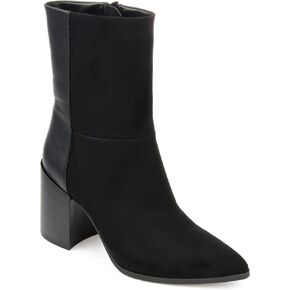 Journee Collection Womens Sharlie Tru Comfort Foam Inside Zip Stacked Heel Booties