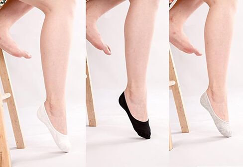 جوارب نسائية غير ظاهرة مضادة للانزلاق، جوارب كاجوال قصيرة من القطن، جوارب مزيفة كاجوال، عبوة من 6 قطع (اسود وابيض رمادي)، اللون، مقاس واحد, اللون, One Size in Kuwait