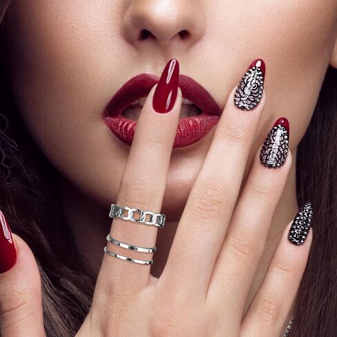 FUNRUN JEWELRY 16 قطعة مجموعة خواتم الاصبع للنساء والرجال خواتم مفتوحة على شكل قوطي عتيق مع سلاسل خواتم مفصل الشرير قابلة للتعديل in Kuwait