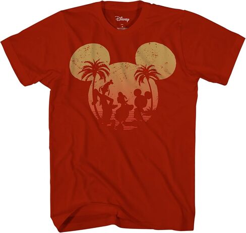 Disney Mickey Mouse Donald Duck Goofy Sunset Adult Mens Graphic T-Shirt in Saudi Arabia