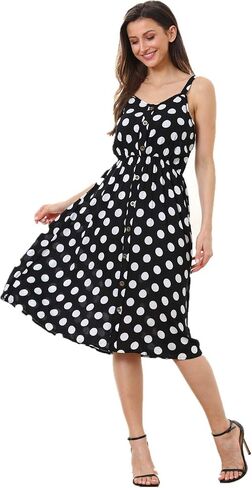 SIMPLY COUTURE Women's Plus Size Casual Black Pink Flamingo Pattern Style Sleeveless A-Line Dress in Saudi Arabia