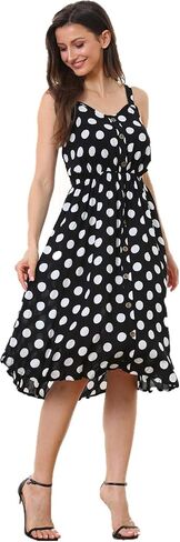 SIMPLY COUTURE Women's Plus Size Casual Black Pink Flamingo Pattern Style Sleeveless A-Line Dress in Saudi Arabia