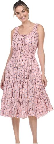 SIMPLY COUTURE Women's Plus Size Casual Black Pink Flamingo Pattern Style Sleeveless A-Line Dress in Saudi Arabia