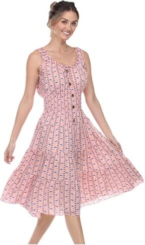 SIMPLY COUTURE Women's Plus Size Casual Black Pink Flamingo Pattern Style Sleeveless A-Line Dress in Saudi Arabia
