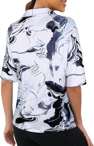 Viracy Half Sleeve Womens Golf Polo Shirts 1/4 Zip Up Moisture Wicking Running Workout Tops in Saudi Arabia